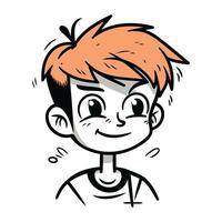 schattig tekenfilm jongen met rood haar. vector illustratie geïsoleerd Aan wit achtergrond.