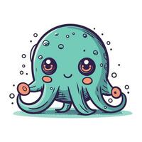 schattig tekenfilm Octopus. vector illustratie geïsoleerd Aan wit achtergrond.