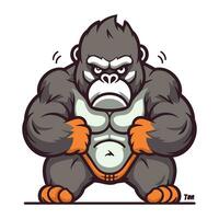 gorilla mascotte. tekenfilm illustratie van gorilla mascotte voor web ontwerp vector