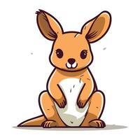 kangoeroe zittend en Holding een stuk van papier. vector illustratie.