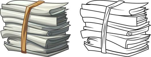 bundel van papieren tekenfilm stijl vector illustratie , stapel van papieren documenten , stack van documenten of wit papieren voorraad vector beeld