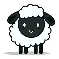 tekenfilm zwart en wit schapen geïsoleerd Aan wit achtergrond. vector illustratie.