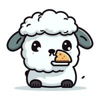 schattig schapen tekenfilm mascotte karakter vector illustratie geïsoleerd