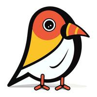 schattig tekenfilm vogel Aan wit achtergrond. vector illustratie voor uw ontwerp.