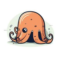 Octopus. vector illustratie. tekenfilm stijl. geïsoleerd Aan wit achtergrond.