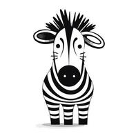 zebra vector illustratie Aan wit achtergrond. schattig tekenfilm dier.
