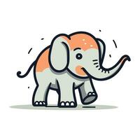 schattig olifant. vector illustratie in tekening tekenfilm stijl.