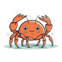 schattig tekenfilm krab. vector illustratie Aan wit achtergrond. geïsoleerd.