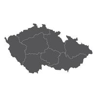 Tsjechië kaart. kaart van Tsjechisch republiek in hoofd Regio's vector