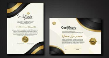 reeks luxe certificaat sjabloon vector