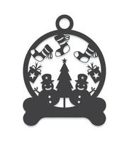 Kerstmis ornament decoratie vector verzameling met Kerstmis bal vlak ontwerp
