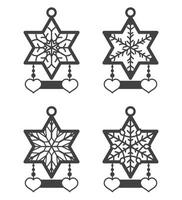 Kerstmis ornament decoratie vector verzameling met Kerstmis bal vlak ontwerp
