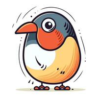 schattig tekenfilm pinguïn. vector illustratie geïsoleerd Aan wit achtergrond.