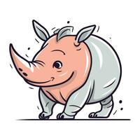 schattig neushoorn tekenfilm. vector illustratie voor uw ontwerp