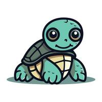 schattig tekenfilm schildpad geïsoleerd Aan een wit achtergrond. vector illustratie.