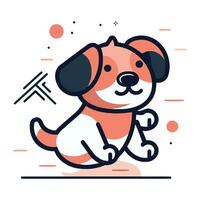 schattig hond. vector illustratie in vlak lineair stijl. schattig pup.