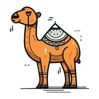 kameel. vector illustratie in tekening stijl Aan wit achtergrond.