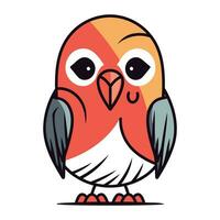 vector illustratie van schattig tekenfilm rood vogel. geïsoleerd Aan wit achtergrond.