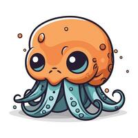 schattig Octopus tekenfilm geïsoleerd Aan wit achtergrond. vector illustratie.