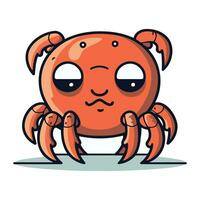 krab karakter. vector illustratie van een schattig tekenfilm krab karakter.