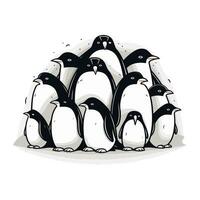 pinguïns. vector illustratie. hand- getrokken pinguïns geïsoleerd Aan wit achtergrond.