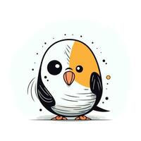 schattig tekenfilm pinguïn. vector illustratie. geïsoleerd Aan wit achtergrond.