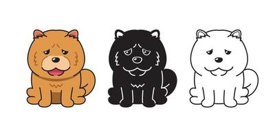 vector cartoon set van chao chao hond
