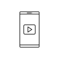 smartphoneapparaat met speelsymboollijnstijl vector