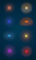 verzameling van kleurrijk vuurwerk. vector illustratie