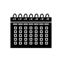 silhouet van kalender herinnering datum geïsoleerd pictogram vector