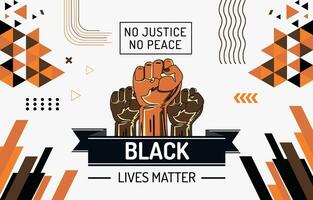 zwart leeft er toe doen modern creatief banier, rally of bewustzijn campagne tegen ras- discriminatie van donker huid kleur.revolutie vuist illustratie vector