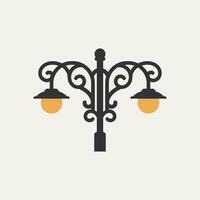 tuin lamp logo vector illustratie ontwerp