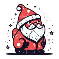 de kerstman claus. hand- getrokken vector illustratie in tekening stijl.