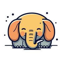 schattig tekenfilm olifant Aan wit achtergrond. vector illustratie in vlak stijl.