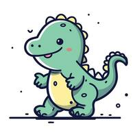 schattig tekenfilm dinosaurus. vector illustratie geïsoleerd Aan een wit achtergrond.