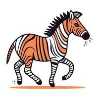 zebra. vector illustratie. geïsoleerd Aan een wit achtergrond.