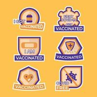 covid19 vaccinatie stickerset vector