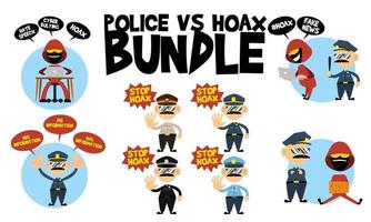 politie vs hoax bundel vector