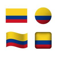 vector Colombia nationaal vlag pictogrammen reeks