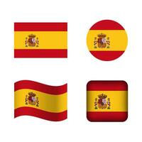 vector Spanje nationaal vlag pictogrammen reeks