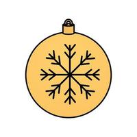 bal kerstmis met sneeuwvlok decoratie geïsoleerd pictogram vector