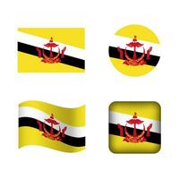 vector Brunei nationaal vlag pictogrammen reeks