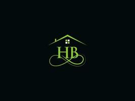 typografie hb gebouw logo, eerste hb luxe echt landgoed logo voor u vector