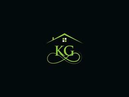 monogram kg gebouw logo icoon, echt landgoed kg logo brief ontwerp vector