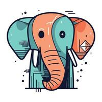 vector illustratie van schattig olifant. lijn kunst ontwerp voor web. plaats. reclame. spandoek. poster. bord en afdrukken.