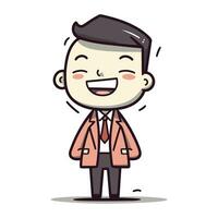 vrolijk zakenman glimlachen tekenfilm vector illustratie