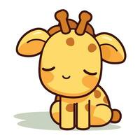 schattig giraffe tekenfilm mascotte karakter vector illustratie.