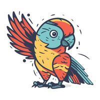 kleurrijk papegaai. vector illustratie. hand- getrokken tekening.
