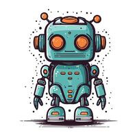 schattig tekenfilm robot. vector illustratie geïsoleerd Aan een wit achtergrond.