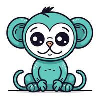 schattig tekenfilm aap. vector illustratie van een schattig weinig aap.